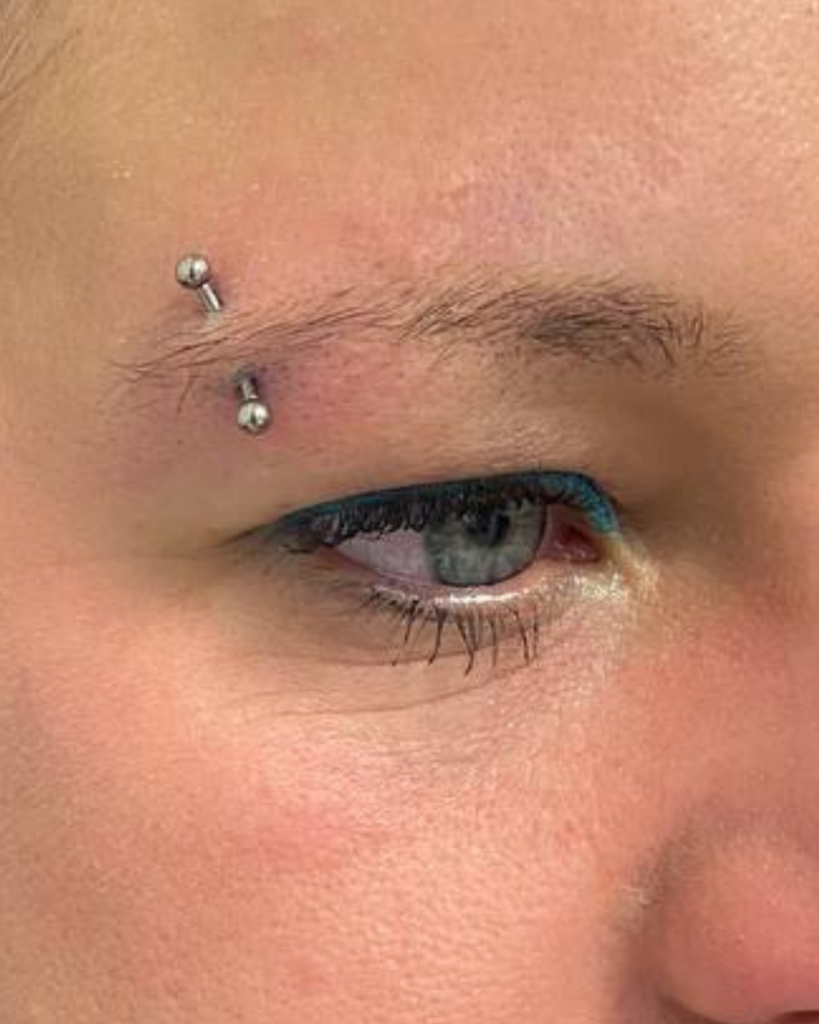 Standard eyebrow piercing
